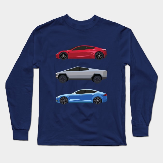 Minimalist Teslas 01 Long Sleeve T-Shirt by Vertei